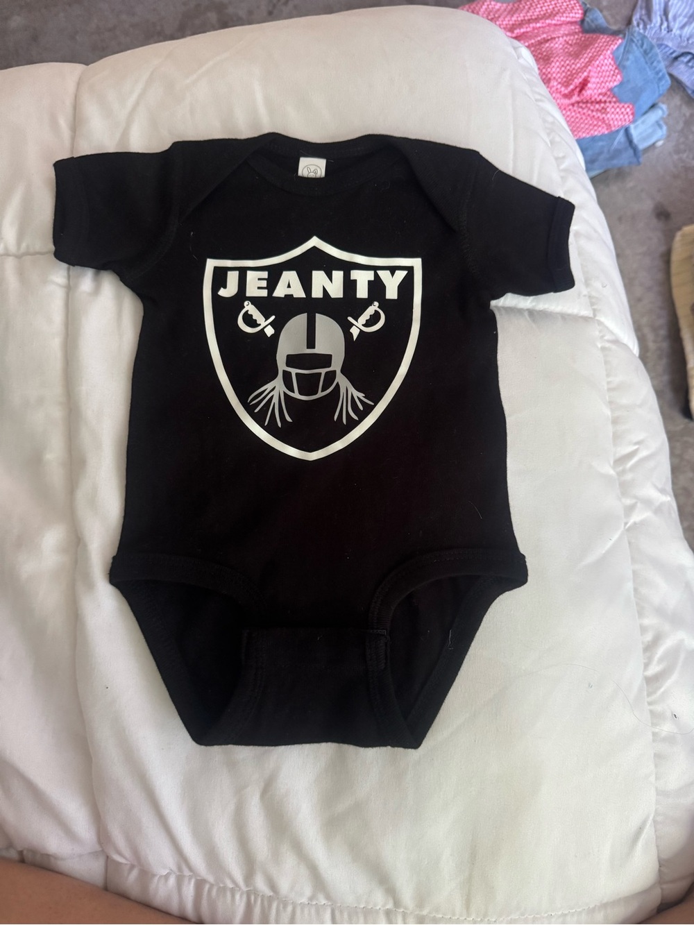 ASHTON JEANTY -Raiders Black Baby Onesie